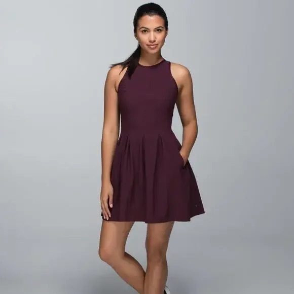 Lululemon “Here to There” Dress Size 4 Bordeaux Drama - Picture 2 of 5
